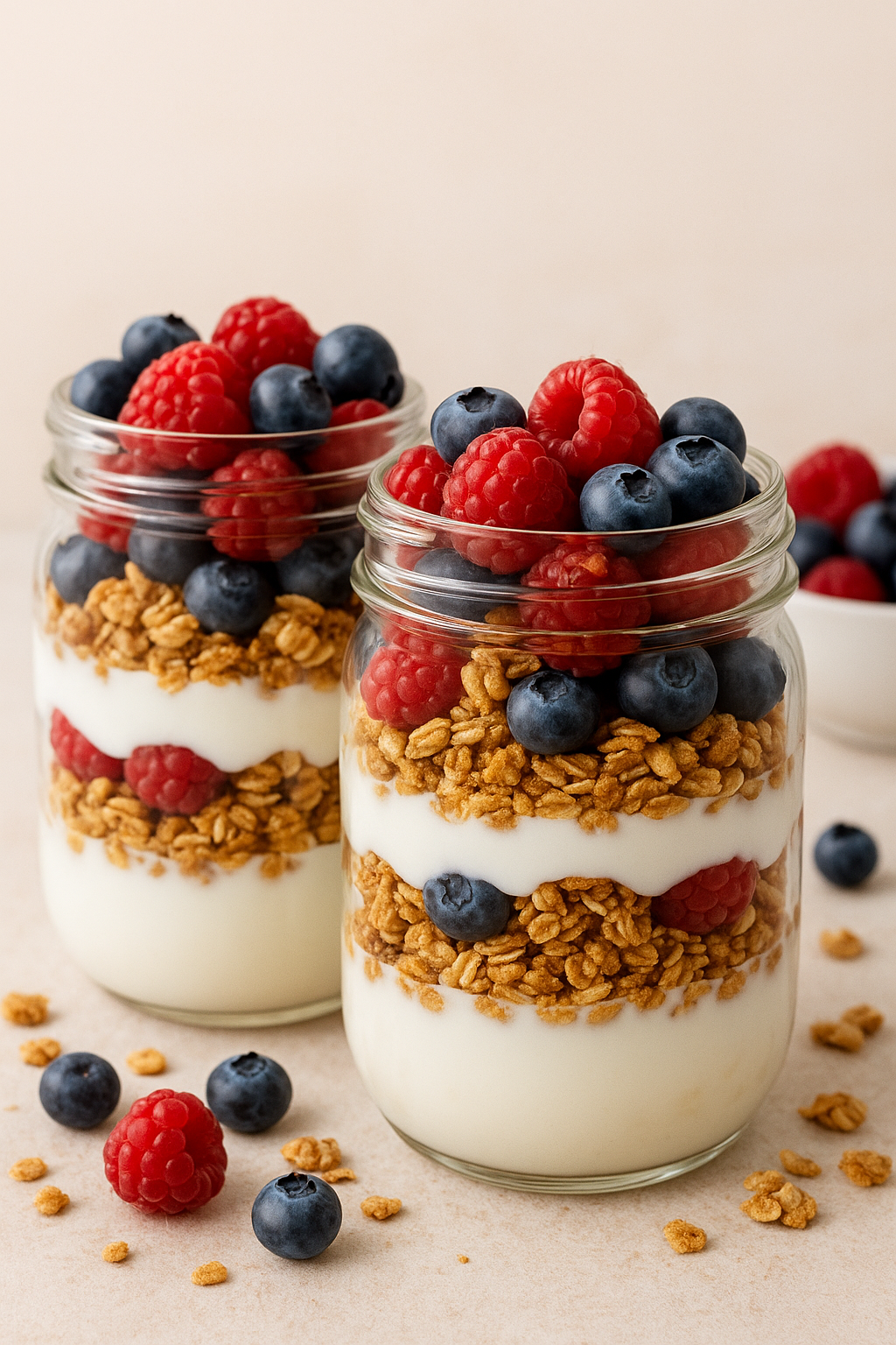 Fruit, Lemon Berry Granola & Yogurt Parfaits | Healthy Breakfast Recipe
